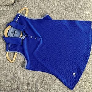 Adidas Golf Women’s Sleeveless Blue and White Polka Dot Tank Top